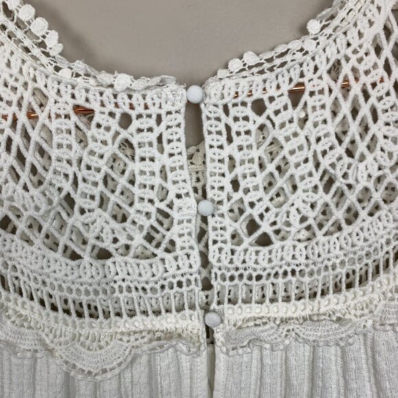 Maeve by Anthropologie Lace and Waffle Knit Seeveless Top Medium - Picture 2 of 9